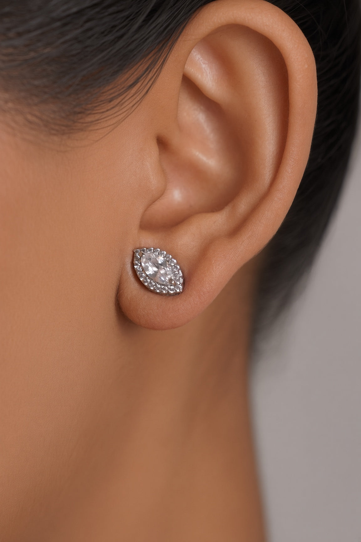 Marquise Halo Studs