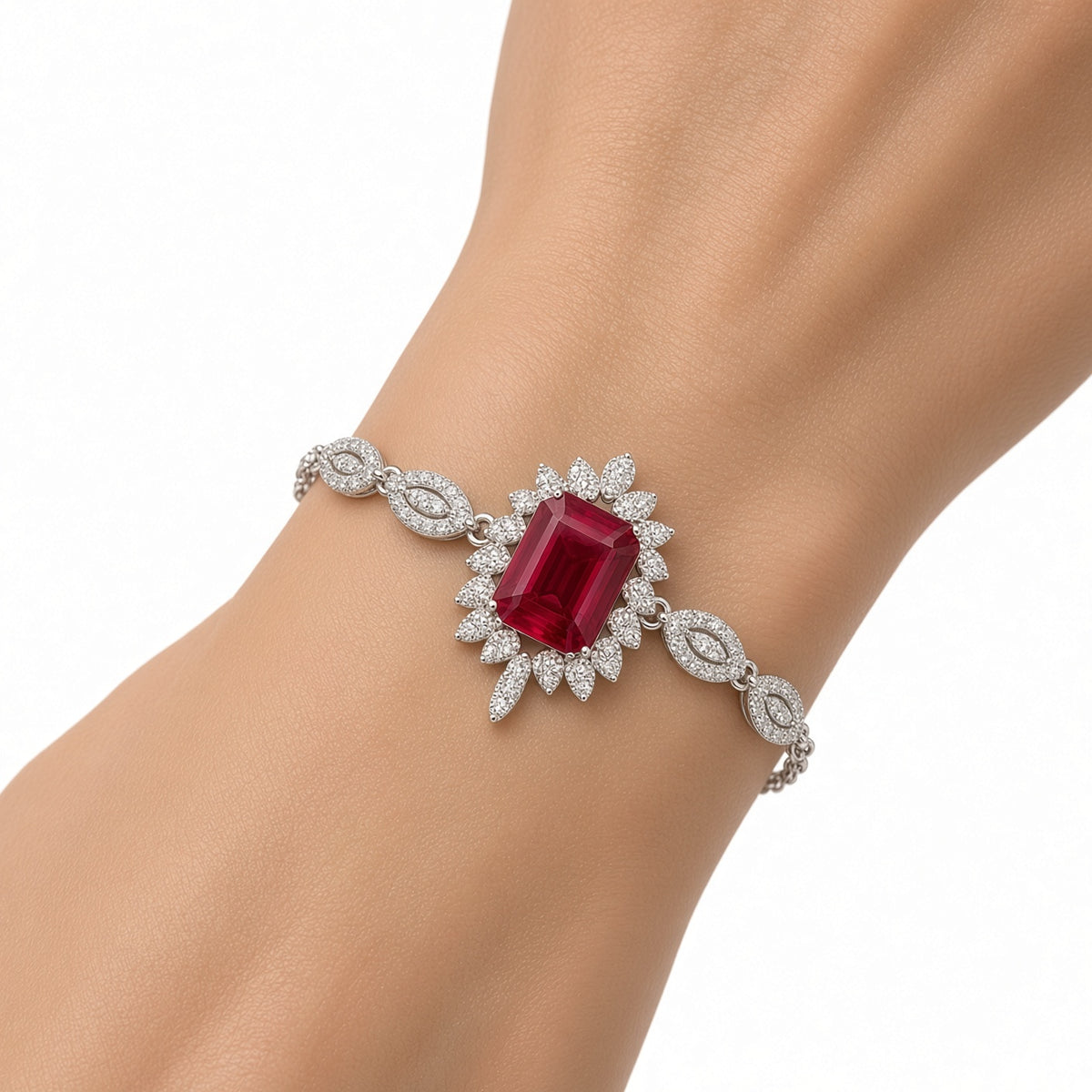 Ruby Leaf Bracelet