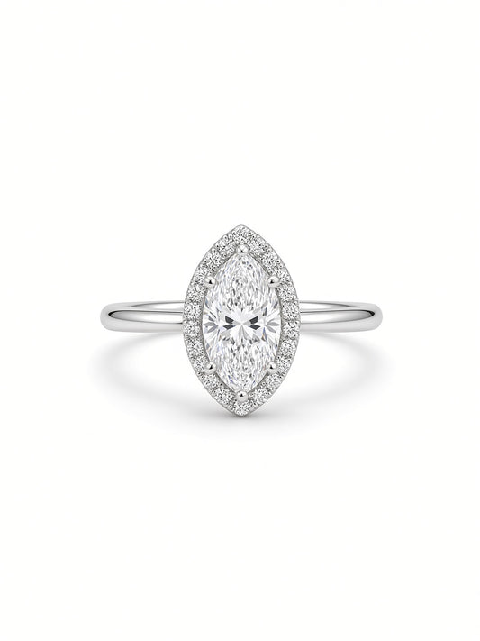 Marquise Halo Ring