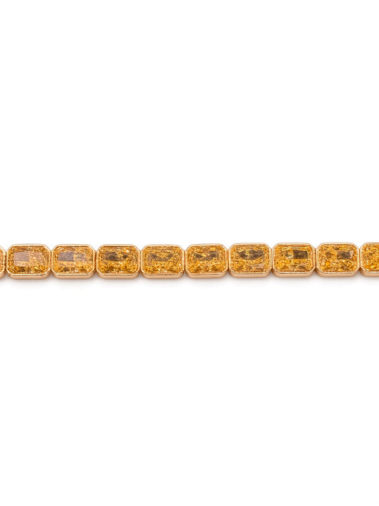 Emerald-Cut Bezel Tennis Bracelet (Gold)