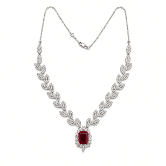 Ruby Leaf Necklace