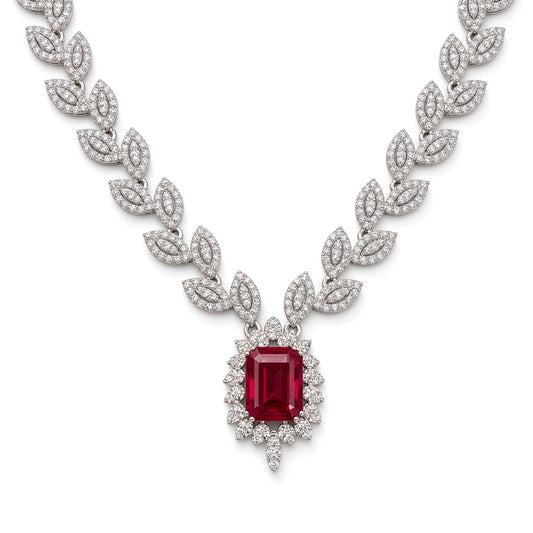 Ruby Leaf Necklace
