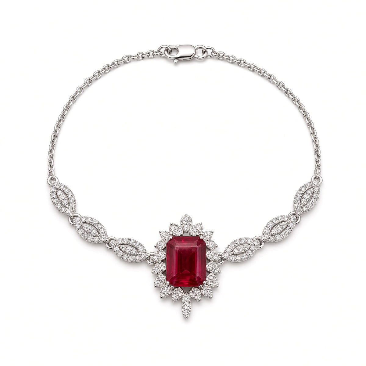 Ruby Leaf Bracelet