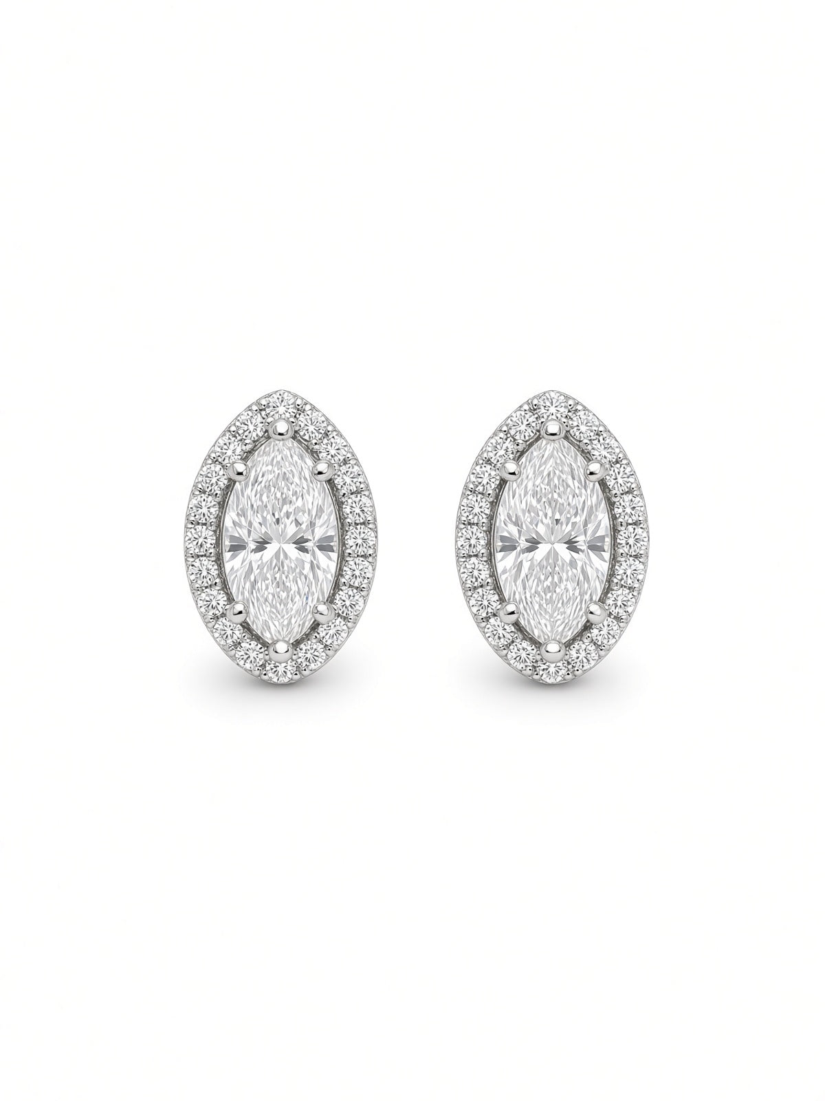 Marquise Halo Studs