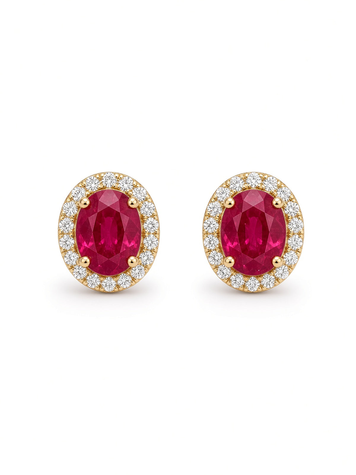 Ruby Halo Studs