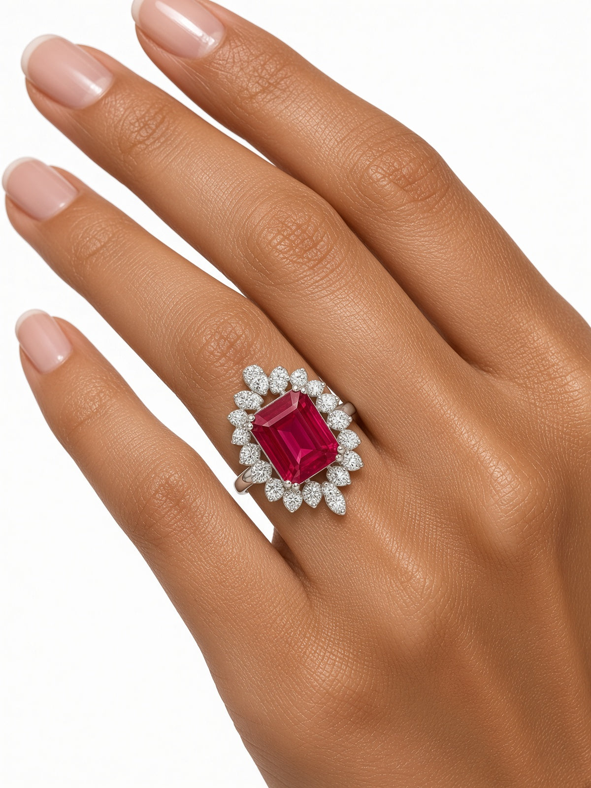Ruby Leaf Ring