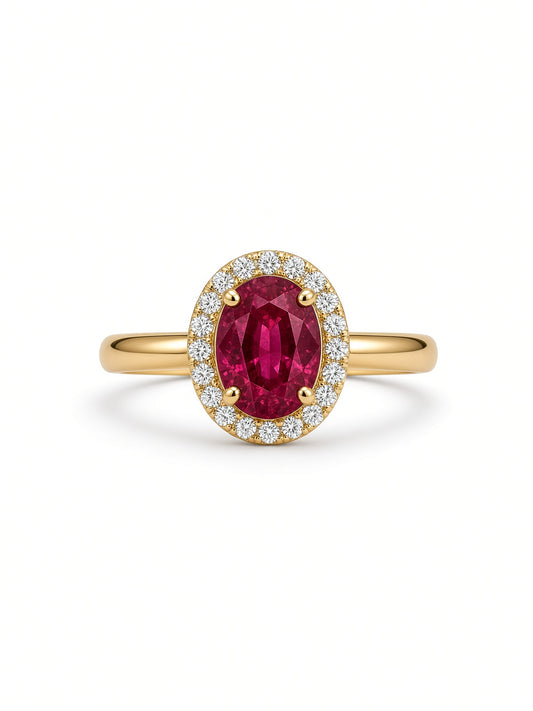 Ruby Halo Ring