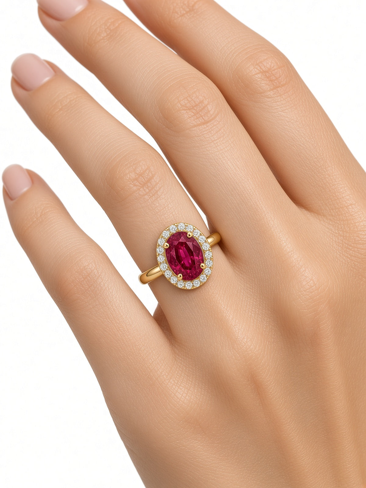 Ruby Halo Ring