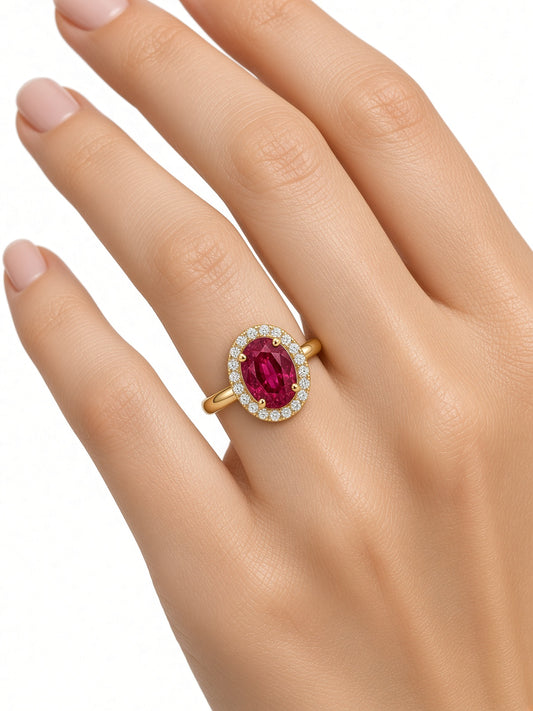 Ruby Halo Ring